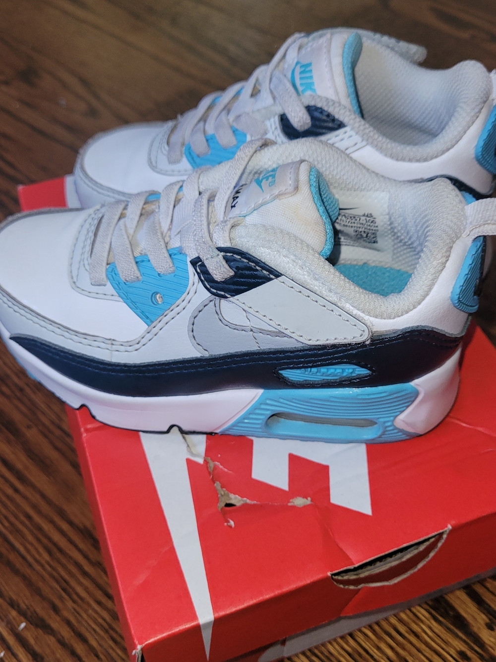 Nike Kids' White & Blue Air-Inspired Athletic Shoes